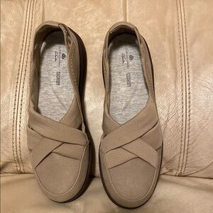 Beige Casual Slip-On Shoes